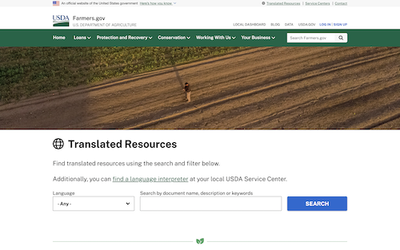 Translated Resources for Non-English Speaking Producers - Library on farmers.gov