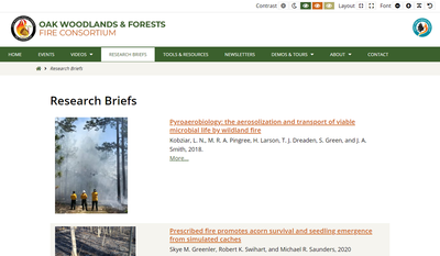 Oak Woodlands & Forests Fire Consortium Research Briefs
