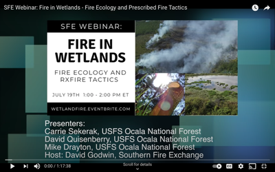 Fire in Wetlands: Fire Ecology and Prescribed Fire Tactics