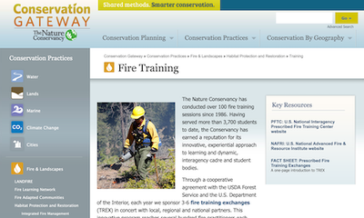 The Nature Conservancy Conservation Gateway Fire Training