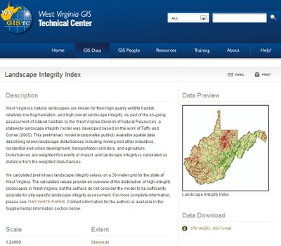 West Virginia GIS Clearinghouse Application