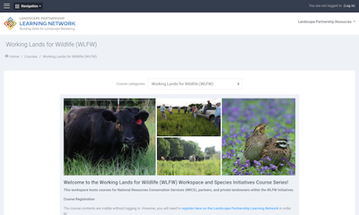 Working Lands for Wildlife (WLFW) Workspace and Species Initiatives Course Series