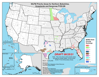 State Priority Areas for WLFW NOBO, Grasslands, and Savannas