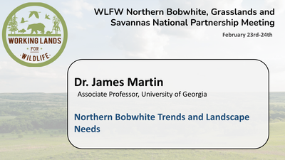 Northern Bobwhite Trends and Landscape Needs: Dr. James Martin