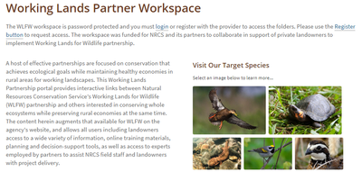 Working Lands for Wildlife Partner Workspace