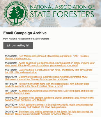 National Association of State Foresters Weekly Newsletter