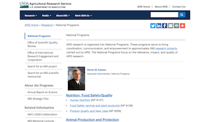 USDA Agricultural Research Service National Programs